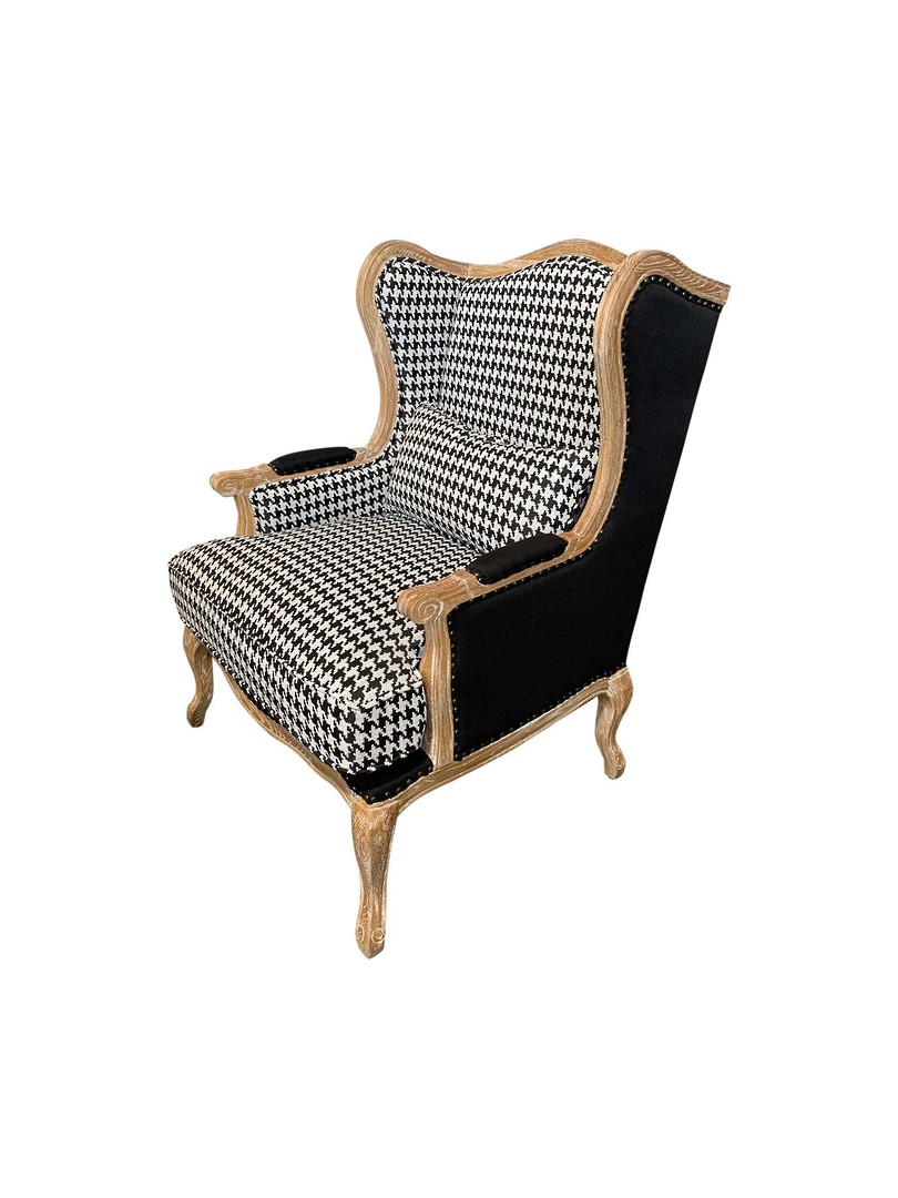 HOUNDSTOOTH BLACK & WHITE OCCASIONAL CHAIR image 1